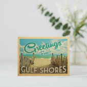 Golf Shores Beach Vintage Travel Briefkaart (Staand voorkant)