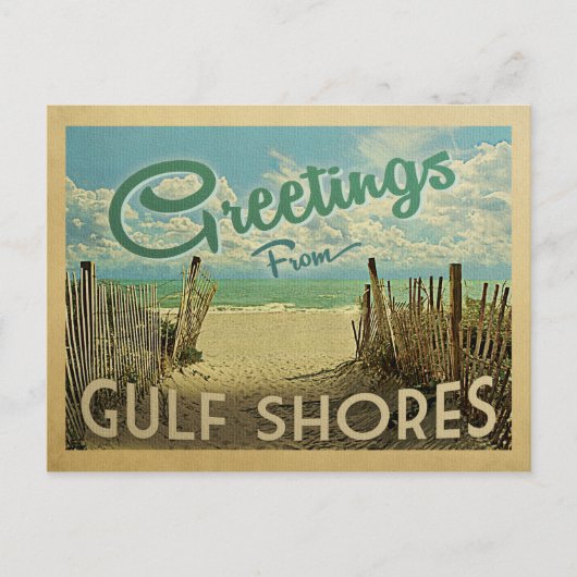 Golf Shores Beach Vintage Travel Briefkaart (Voorkant)