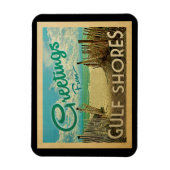 Golf Shores Beach Vintage Travel Magneet (Verticaal)