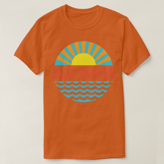 Golf Shores strand zon en golven T-shirt (Design voorkant)