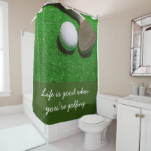 Golf Shower Curtain Life is goed met golfbal