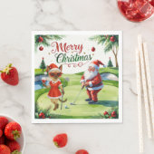 Golf Siamese Cat bevindt zich op de Christmas Golf Servet (Insitu)