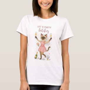 Golf Siamese Cat Golfer vieren T-shirt