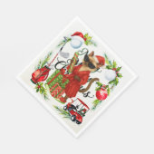 Golf Siamese Cat Kerstthema voor Golfer Servet (Hoek)