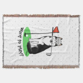 Golf Siberian Husky (zwart) Dog die Cute Funny spe Deken (Voorkant)