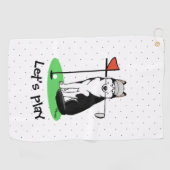 Golf Siberian Husky (zwart) Dog die Cute Funny spe Golfhanddoek (Horizontaal)
