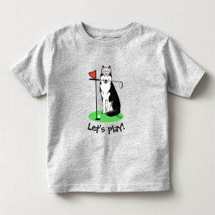 Golf Siberian Husky (zwart) Dog die Cute Funny spe Kinder Shirts