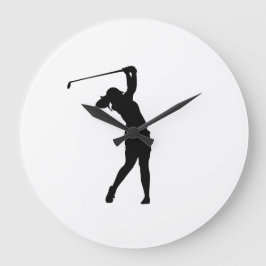 Golf Silhouet Grote Wandklok Elegant Ontwerp