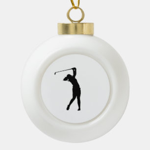 Golf Silhouet Keramische Bal Kerst Ornament Gi