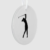 Golf Silhouet Kerst Ornament voor Golf Liefhebbers (voorkant)