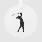 Golf Silhouet Kerst Ornament voor Golf Liefhebbers (achterkant)