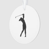 Golf Silhouet Kerst Ornament voor Golf Liefhebbers (voorkant)