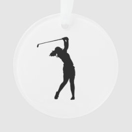 Golf Silhouet Kerst Ornament voor Golf Liefhebbers