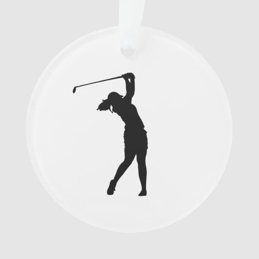 Golf Silhouet Kerst Ornament voor Golf Liefhebbers (voorkant)