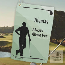 Golf Silhouet, Mannelijk, Naam Op Groen
