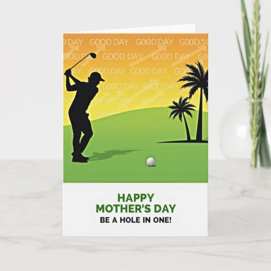 Golf Silhouet Moederdagkaart Kaart (Voorkant)
