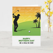 Golf Silhouet Moederdagkaart Kaart (Gele Bloem)