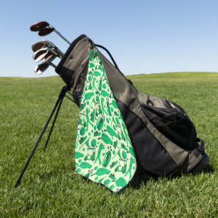 Golf Silhouet Patroon Klassiek koel groen Golfhanddoek