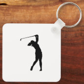 Golf Silhouet Sleutelhanger Grappig Dagelijks Acce (Achterkant)