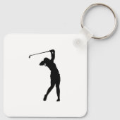 Golf Silhouet Sleutelhanger Grappig Dagelijks Acce (Achterkant)