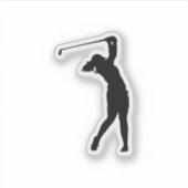 Golf Silhouet Sticker voor Laptop of Auto (Voorkant)