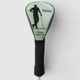 Golf Silhouette, Mannelijk, Naam, Tekst Golfheadcover