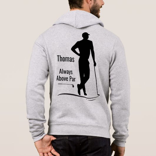 Golf Silhouette, Mannelijk, Naam, Tekst Hoodie (Achterkant)