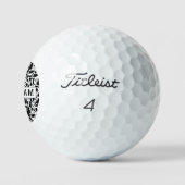 Golf Silhouette Patroon Classic Zwart & Wit Golfballen (Logo)