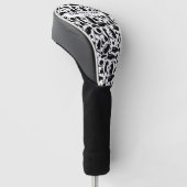 Golf Silhouette Patroon Classic Zwart & Wit Golfheadcover (Schuin)
