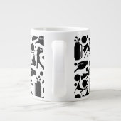 Golf Silhouette Patroon Classic Zwart & Wit Grote Koffiekop (Achterkant)