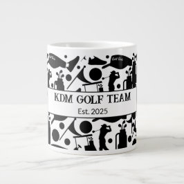 Golf Silhouette Patroon Classic Zwart & Wit Grote Koffiekop