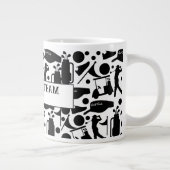 Golf Silhouette Patroon Classic Zwart & Wit Grote Koffiekop (Rechts)