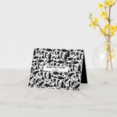 Golf Silhouette Patroon Classic Zwart & Wit Kaart (Gele Bloem)