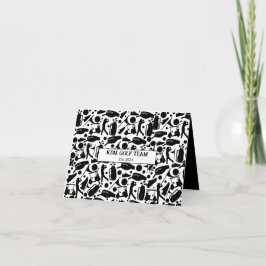 Golf Silhouette Patroon Classic Zwart & Wit Kaart