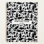 Golf Silhouette Patroon Classic Zwart & Wit Planner (Voorkant)