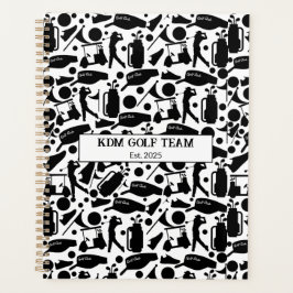 Golf Silhouette Patroon Classic Zwart & Wit Planner