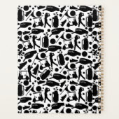 Golf Silhouette Patroon Classic Zwart & Wit Planner (Achterkant)