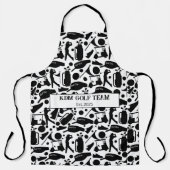 Golf Silhouette Patroon Classic Zwart & Wit Schort (Voorkant)