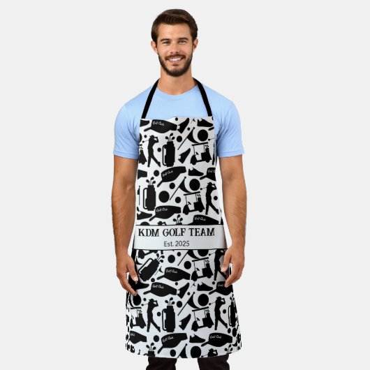 Golf Silhouette Patroon Classic Zwart & Wit Schort (Gedragen)