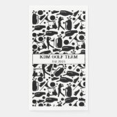 Golf Silhouette Patroon Classic Zwart & Wit Servet (Voorkant)