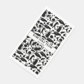 Golf Silhouette Patroon Classic Zwart & Wit Servet (Hoek)