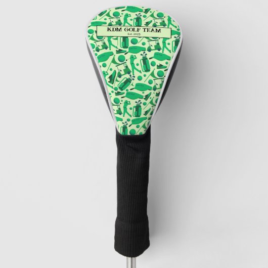 Golf Silhouette Patroon Klassiek team Golfheadcover (Voorkant)