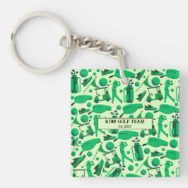 Golf Silhouette Pattern branding buisness logo Sleutelhanger
