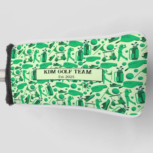 Golf Silhouette Pattern Classic branding buisness  Golfheadcover (Voorkant)