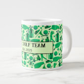 Golf Silhouette Pattern Classic Branding buisness Grote Koffiekop (Voorkant rechts)