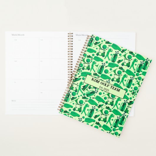 Golf Silhouette Pattern Classic Branding buisness  Planner (Display)