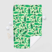 Golf Silhouette Pattern Classic cool green Golfhanddoek (Insitu)