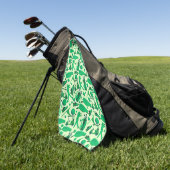 Golf Silhouette Pattern Classic cool green Golfhanddoek (Groen)
