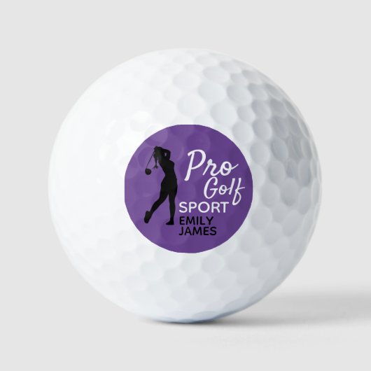 Golf Silhouette, Pro Golf Sport, gepersonaliseerd Golfballen (Voorkant)