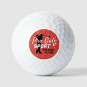 Golf Silhouette, Pro Golf Sport, gepersonaliseerd Golfballen (Voorkant)